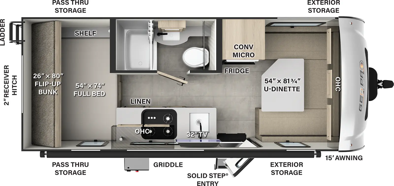 Rockwood Geo Pro G19DBH Floorplan